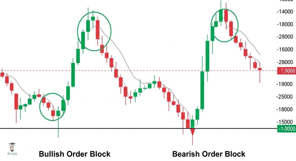 Giải Mã Khối Lệnh - Order Block Bullish order block và Bearish breaker block