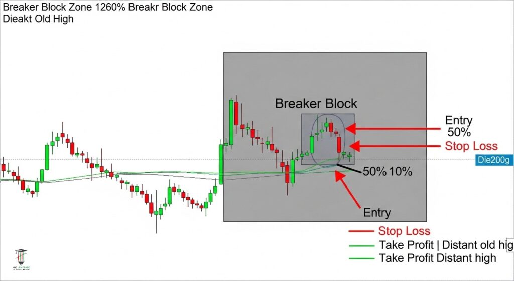 Breaker Block Toàn Tập: Giải Mã Điểm Vào Lệnh Của Cá Mập Breaker block