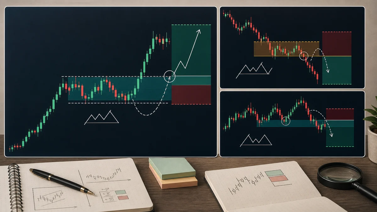 Breaker Block Trading Guide Breaker block trading examples showing bullish and bearish retests plus a failed setup