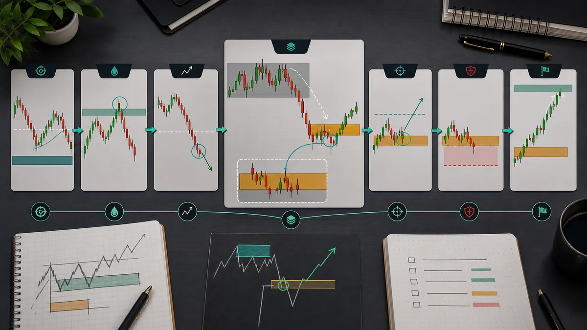 Breaker Block Trading Guide Step by step breaker block trading workflow from context and liquidity to entry, invalidation, target, and review