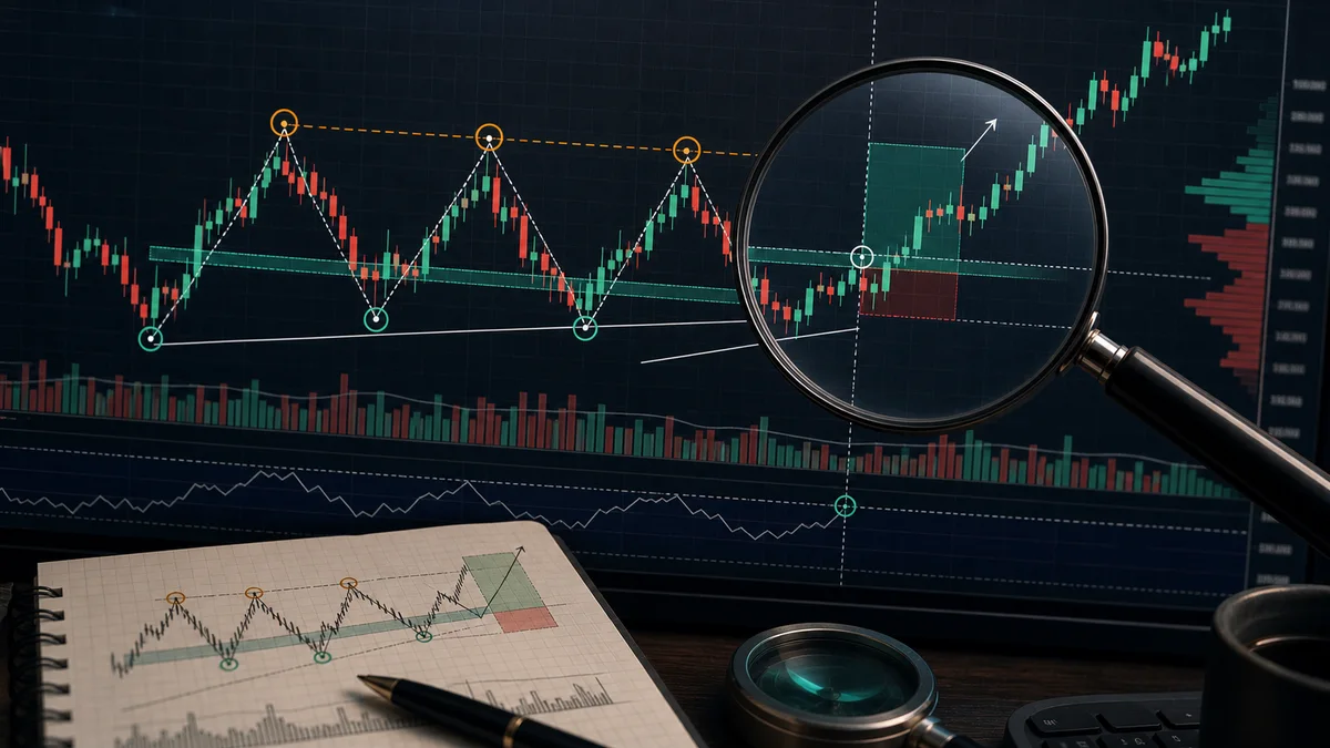 Chart Patterns: Complete Guide for Traders How to identify chart patterns on a chart using trendlines neckline swing highs swing lows volume bars and breakout confirmation