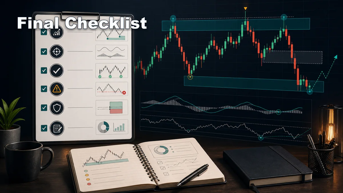 Common Indicator Mistakes Traders Make Final checklist for indicator based trading with price context, indicator purpose, confirmation rules, invalidation, risk, and journal review