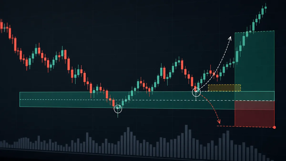 How to Draw Malaysian SNR Levels Step by Step Drawn MSNR support zone with entry reaction, invalidation area and stop-loss risk box