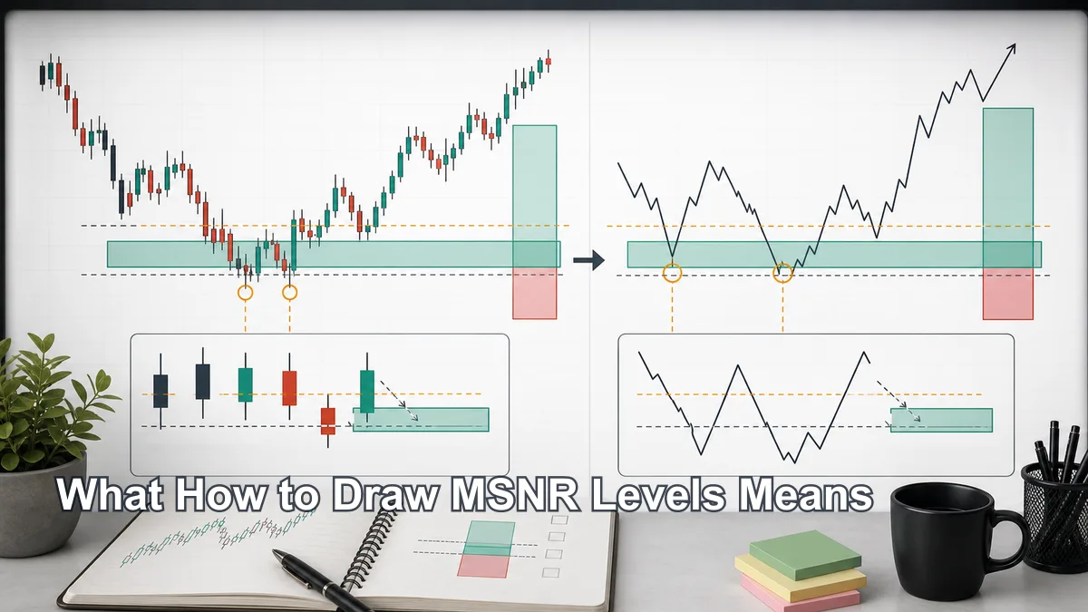 How to Draw Malaysian SNR Levels Step by Step Candlestick and line chart comparison showing how to draw MSNR levels from candle body close-open zones