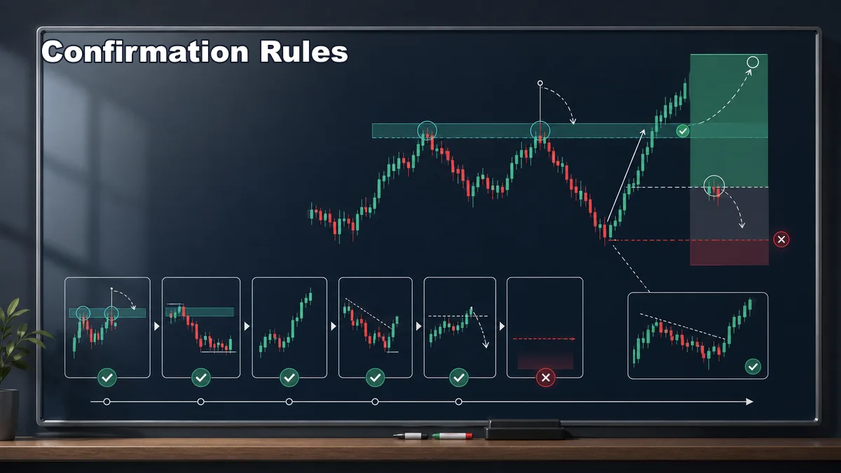 Equal Highs and Equal Lows Trading Guide Codex AI image showing confirmation rules for equal highs and equal lows with sweep, reclaim, displacement, structure shift, retest, invalidation, and target