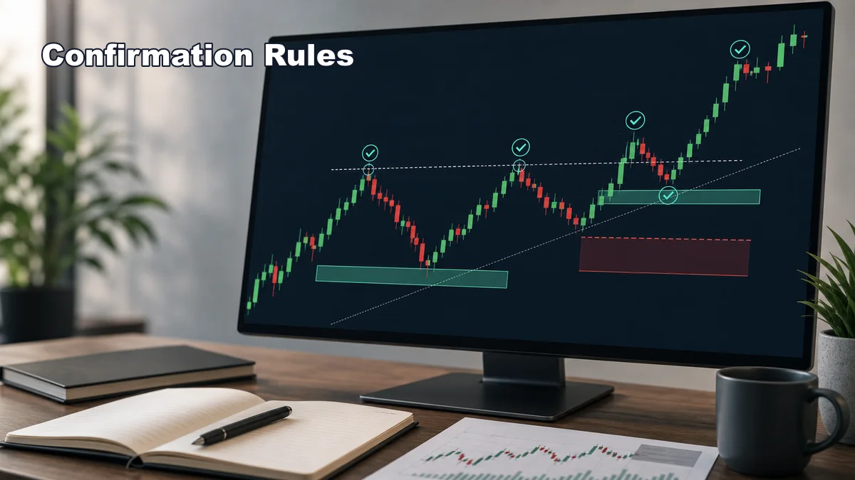 Higher Highs and Higher Lows Explained Confirmation rules for higher highs and higher lows with close beyond structure, retest, and invalidation zone
