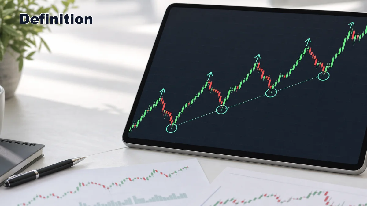 Higher Highs and Higher Lows Explained Definition of higher highs and higher lows shown as a bullish swing sequence on a clean chart