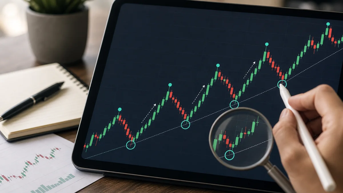 Higher Highs and Higher Lows Explained How to identify higher highs and higher lows with marked swing highs, swing lows, and trend confirmation
