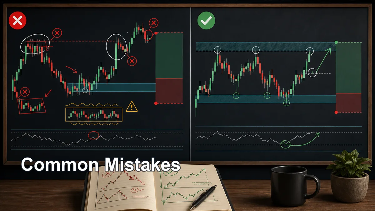 How to Read Candlesticks in Forex and Crypto Common mistakes when reading candlesticks in forex and crypto with forced patterns, no context, late entries, ignored spreads, and poor invalidation
