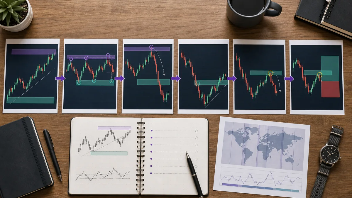 ICT Market Structure Explained Step by step ICT market structure usage from higher timeframe bias to liquidity, MSS, entry zone, risk, and target