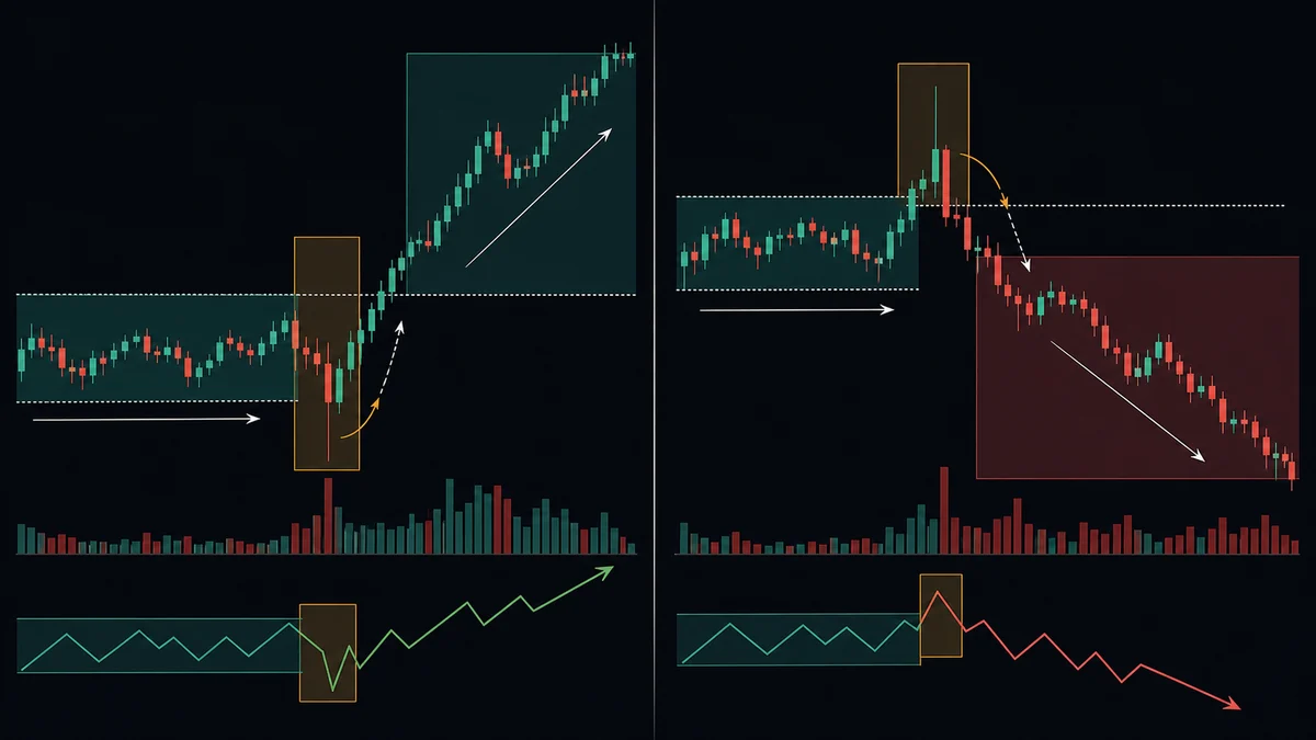 ICT Power of Three: Accumulation Manipulation Distribution Bullish and bearish ICT Power of Three examples with accumulation ranges, manipulation sweeps, and distribution legs