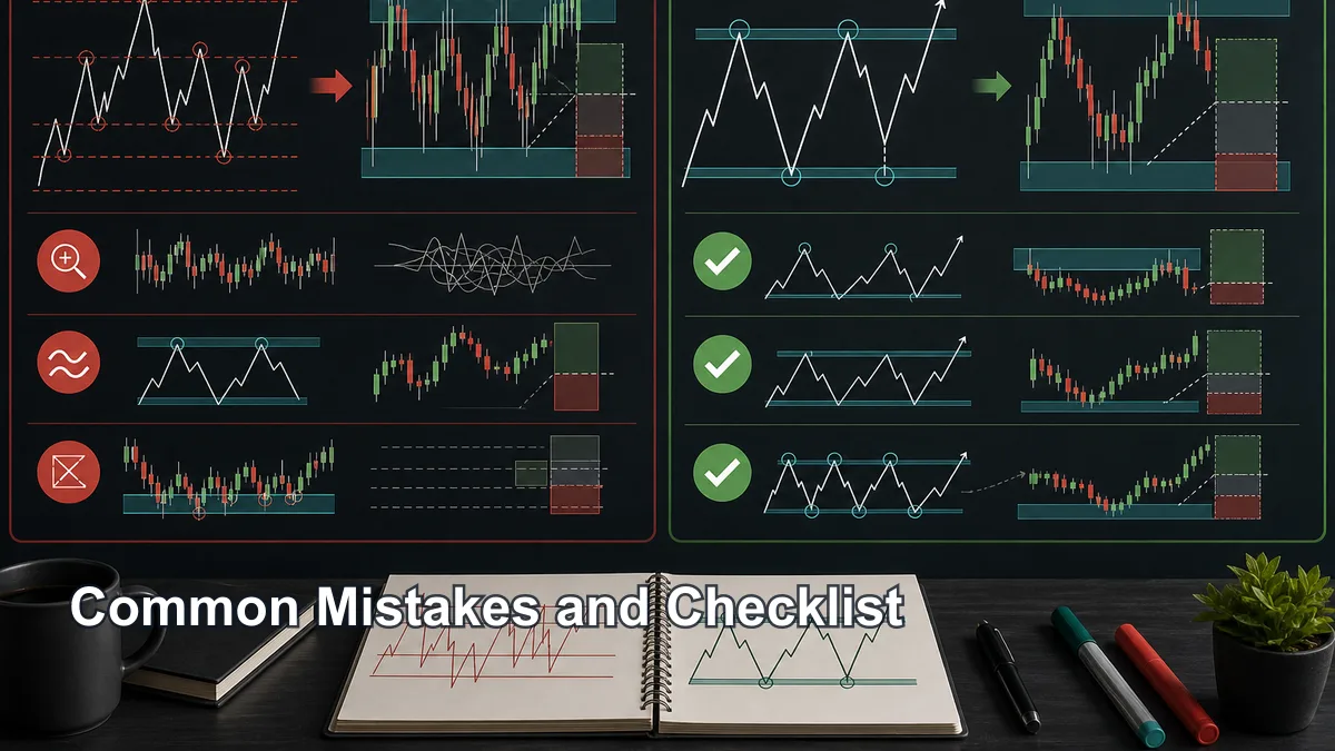 Line vs Candlestick Charts for MSNR Levels Review board showing common mistakes when comparing line charts and candlestick charts for MSNR levels