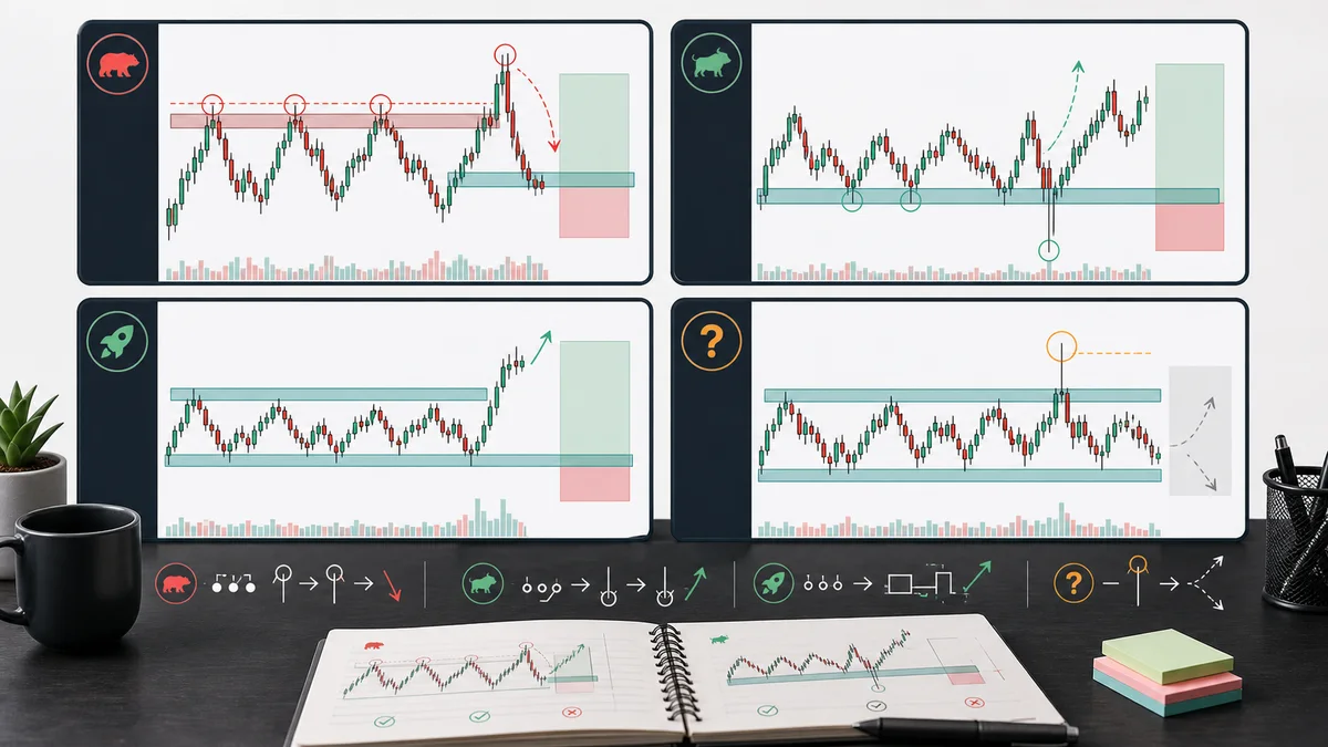 Liquidity Sweeps: Identification, Confirmation and Failure Codex AI image showing examples of bullish and bearish liquidity sweeps with equal highs, equal lows, rejection, displacement, and targets