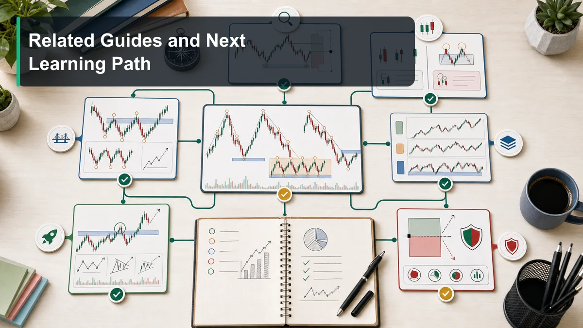 Market Structure: Complete Guide for Traders A trading education roadmap linking market structure to price action, support resistance, candlestick patterns, multi timeframe analysis, and risk management