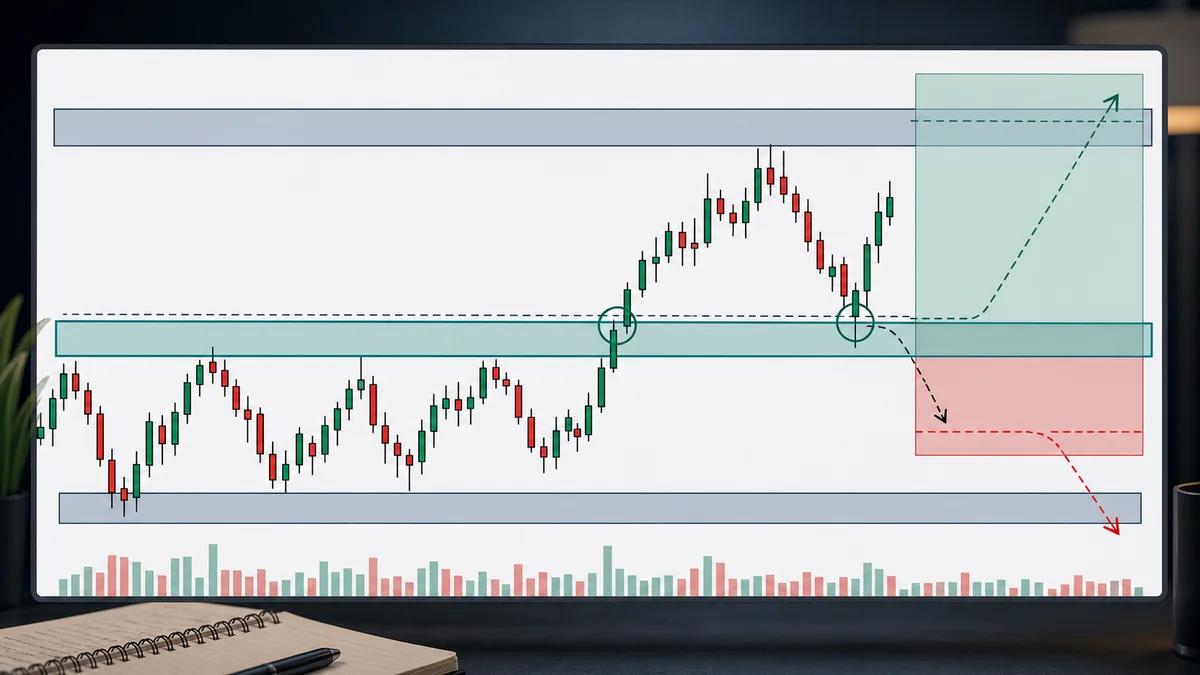 Breakout or Fakeout? How MSNR Traders Validate a Level Break Codex AI image showing MSNR breakout retest entry invalidation and stop loss logic around a broken support resistance zone