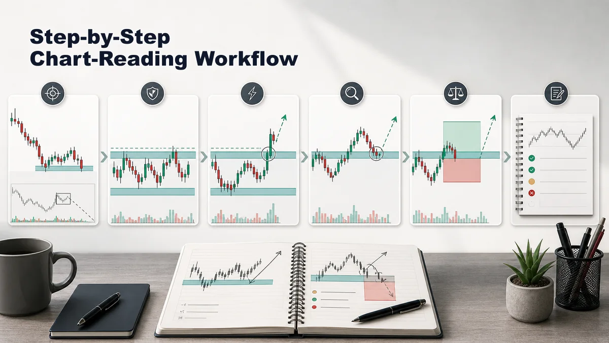 Breakout or Fakeout? How MSNR Traders Validate a Level Break Codex AI image showing step by step MSNR breakout fakeout chart reading workflow from level mapping to retest and review
