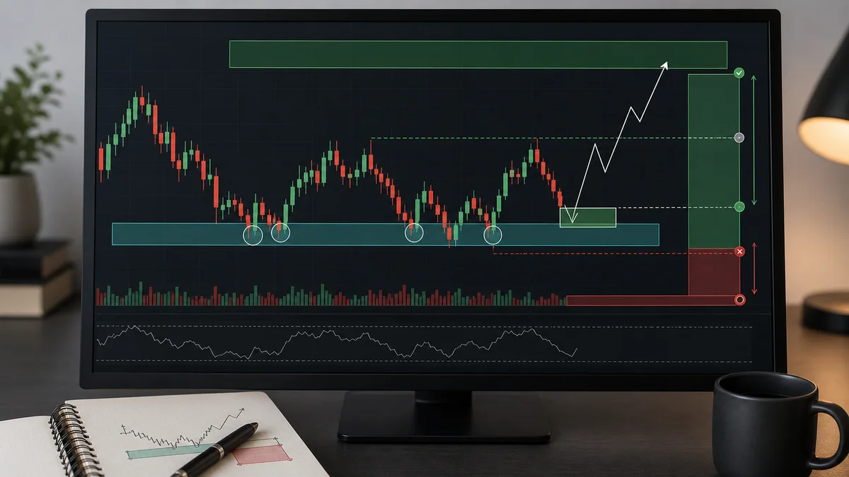 MSNR Chart Setup: What Tools, Timeframes and Templates You Need Codex AI image showing entry invalidation and stop loss logic inside an MSNR chart setup template