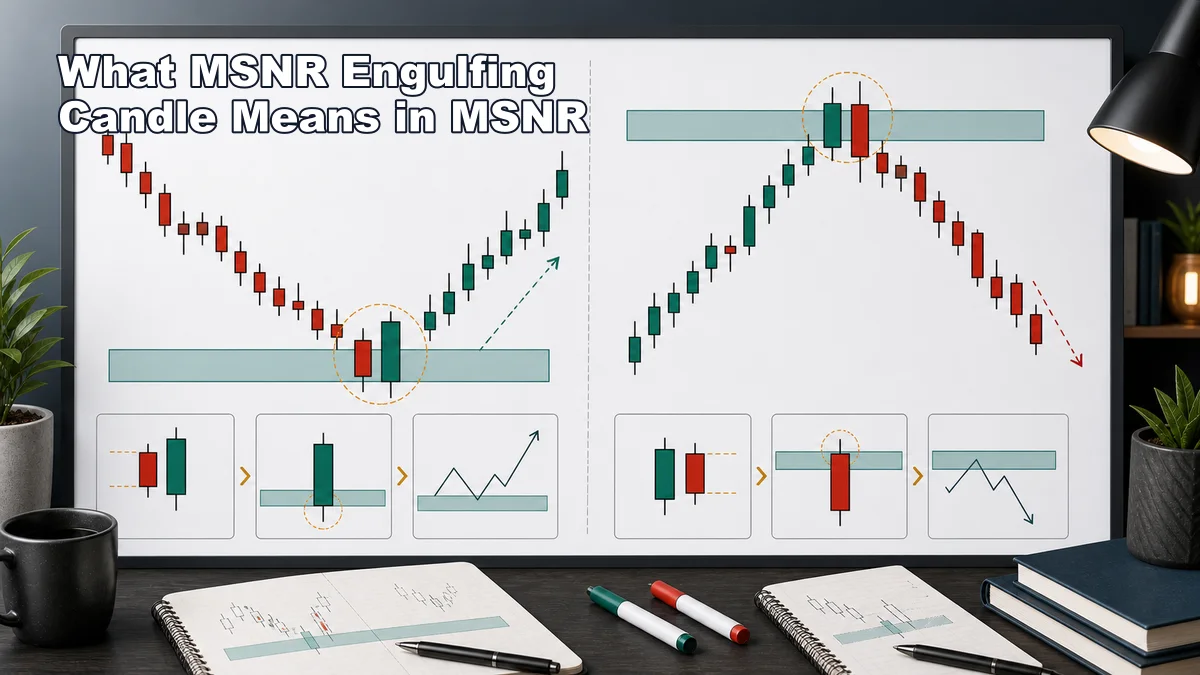 MSNR Engulfing Strategy: Rules, Filters and Failure Codex AI image explaining what MSNR engulfing candle means with bullish engulfing at support and bearish engulfing at resistance