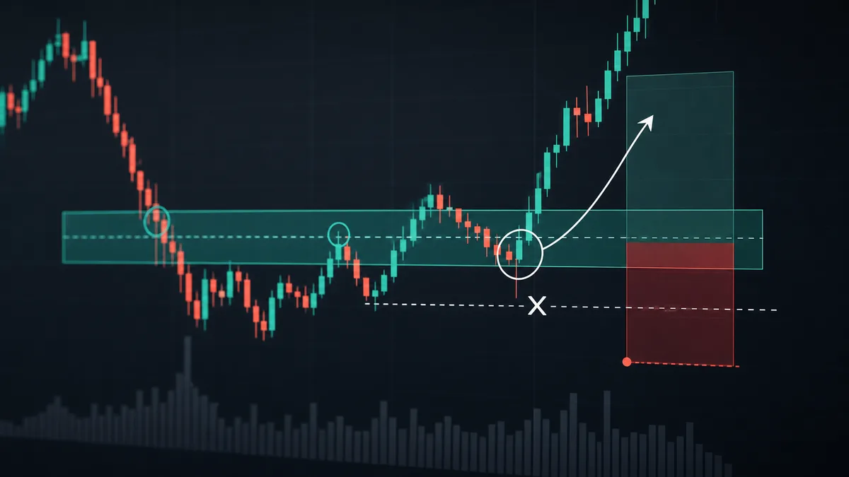 MSNR vs Random Support and Resistance: The Key Differences MSNR chart setup with entry reaction, invalidation zone and stop-loss risk box