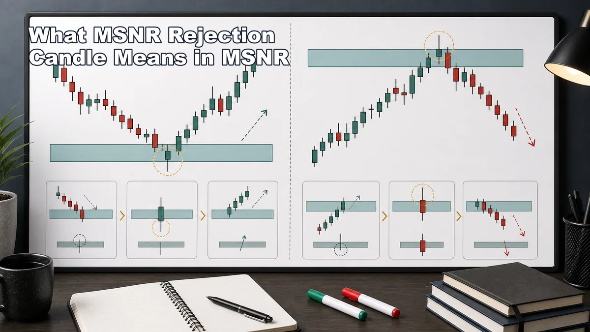 MSNR Rejection Candle: How to Read a Real Bounce From a Fake One Codex AI image explaining what MSNR rejection candle means at support resistance zones