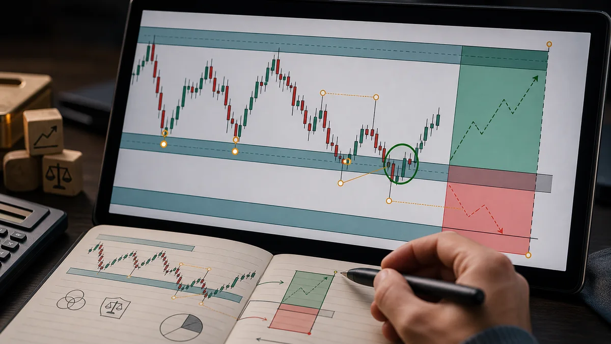 MSNR Terminology: SNR, Fresh Level, Storyline, Rejection and Confluence Codex AI image showing entry invalidation and stop loss logic connected to MSNR terminology