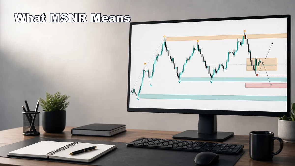 MSNR Trading Strategy: Complete Beginner-to-Advanced Guide Codex AI image showing the meaning of MSNR trading strategy with support resistance zones and swing structure