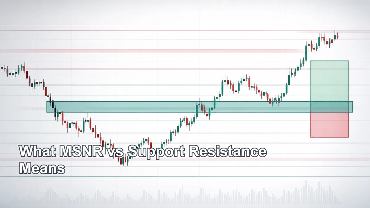 MSNR vs Random Support and Resistance: The Key Differences Classic support and resistance lines refined into a clear MSNR close-open zone on a candlestick chart
