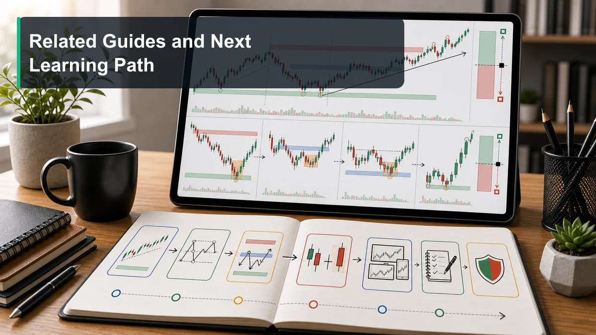 Multi-Timeframe Analysis: Complete Guide A learning path for multi-timeframe analysis showing price action, market structure, support resistance, candlestick patterns, trading workflow, journaling, and risk management