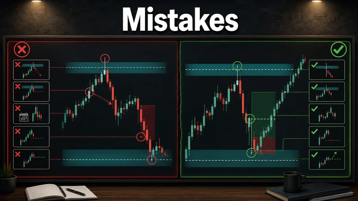 New York Session Liquidity Sweep Strategy Common mistakes in New York session liquidity sweep trading including chasing wicks, entering before confirmation, and poor stop placement