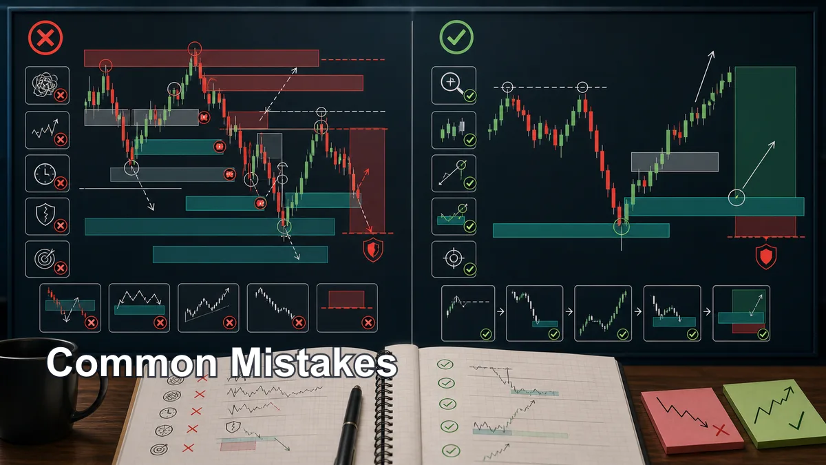 Order Block Trading: How to Find High-Probability POIs Common order block trading mistakes with too many zones, no liquidity context, early entries, poor invalidation, and ignored target space