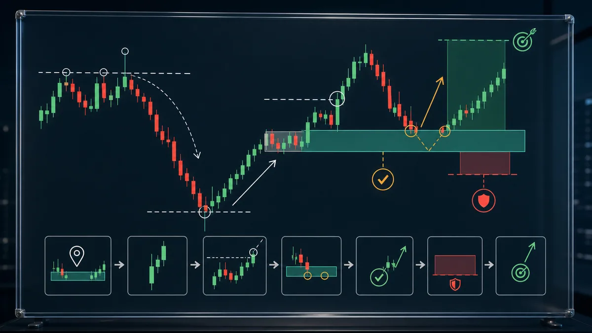 Order Block Trading: How to Find High-Probability POIs Confirmation rules for order block trading with liquidity context, displacement, structure shift, retest reaction, invalidation, and target space