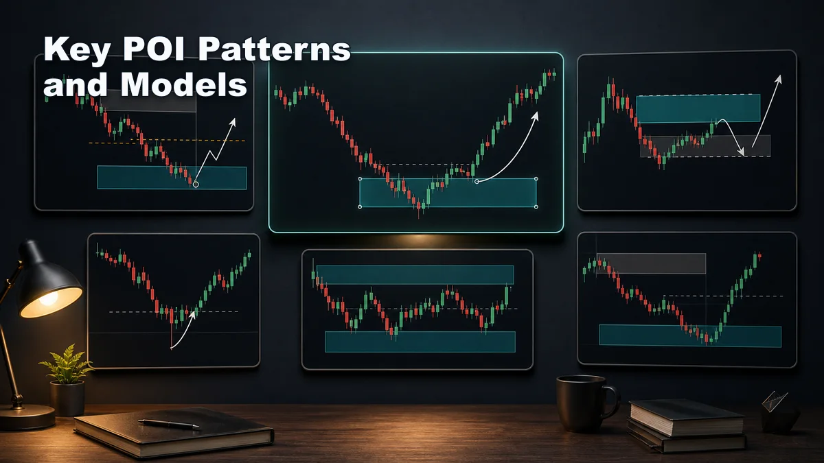 Point of Interest in Trading: Complete Guide Key Point of Interest patterns and models including order block reaction, fair value gap retracement, support resistance flip, liquidity sweep, and supply demand zone