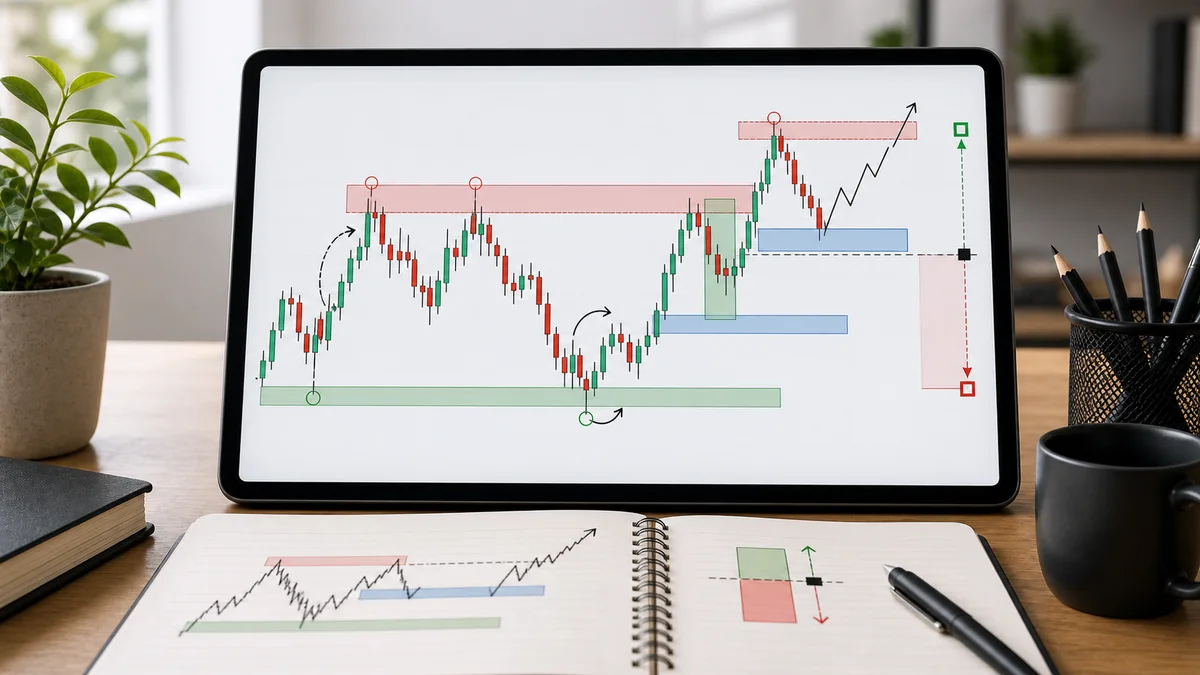 Smart Money Concepts: Complete Trading Guide A clean trading chart showing liquidity zones, market structure, and institutional style price movement for Smart Money Concepts
