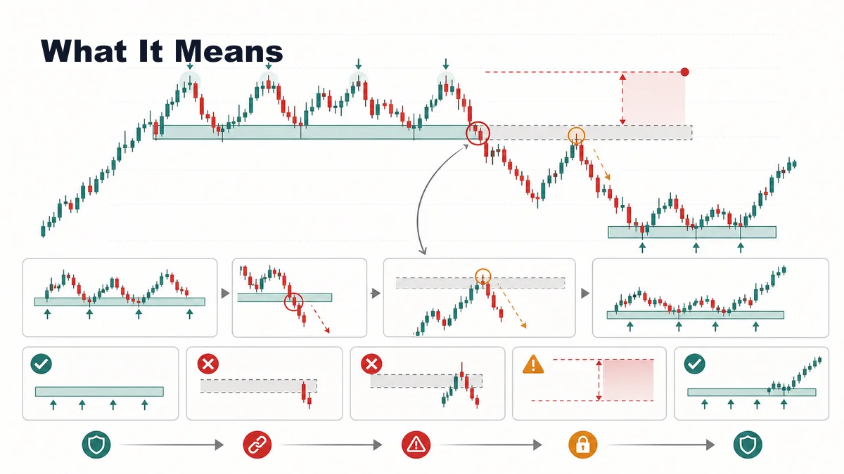 SNR Level Invalidation: When a Zone Is No Longer Valid Illustrative diagram explaining SNR level invalidation in MSNR with broken support zone valid zone and risk marker
