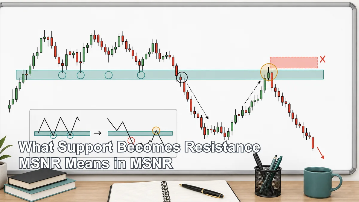 Support Becomes Resistance: MSNR Role Reversal MSNR chart showing old support breaking down and becoming resistance during a retest