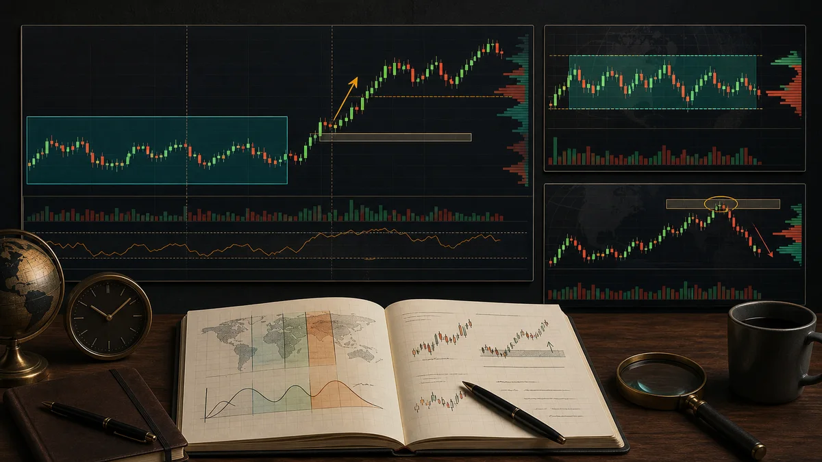 Trading Sessions: Complete Guide for Forex Traders Trading sessions examples showing Asia range London breakout and New York overlap continuation or reversal scenarios