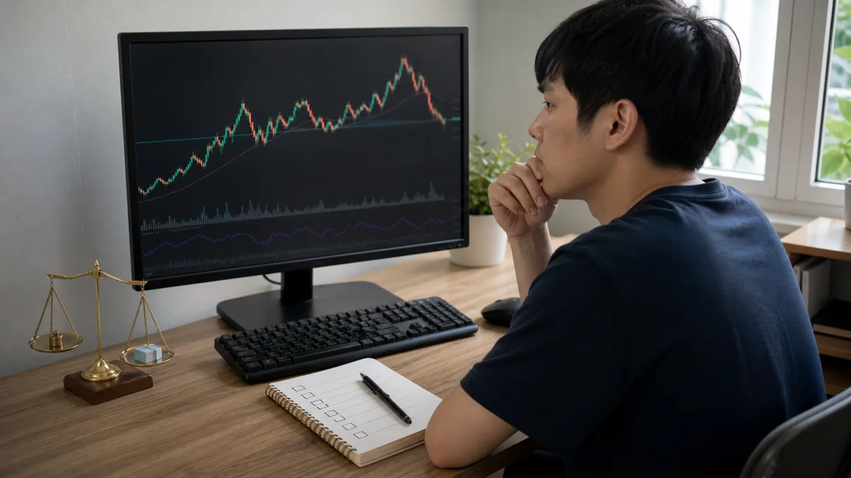 Forward test là gì? Khi nào chuyển từ backtest sang demo Trader luyện tập chiến lược với biểu đồ và bảng kiểm bên cạnh