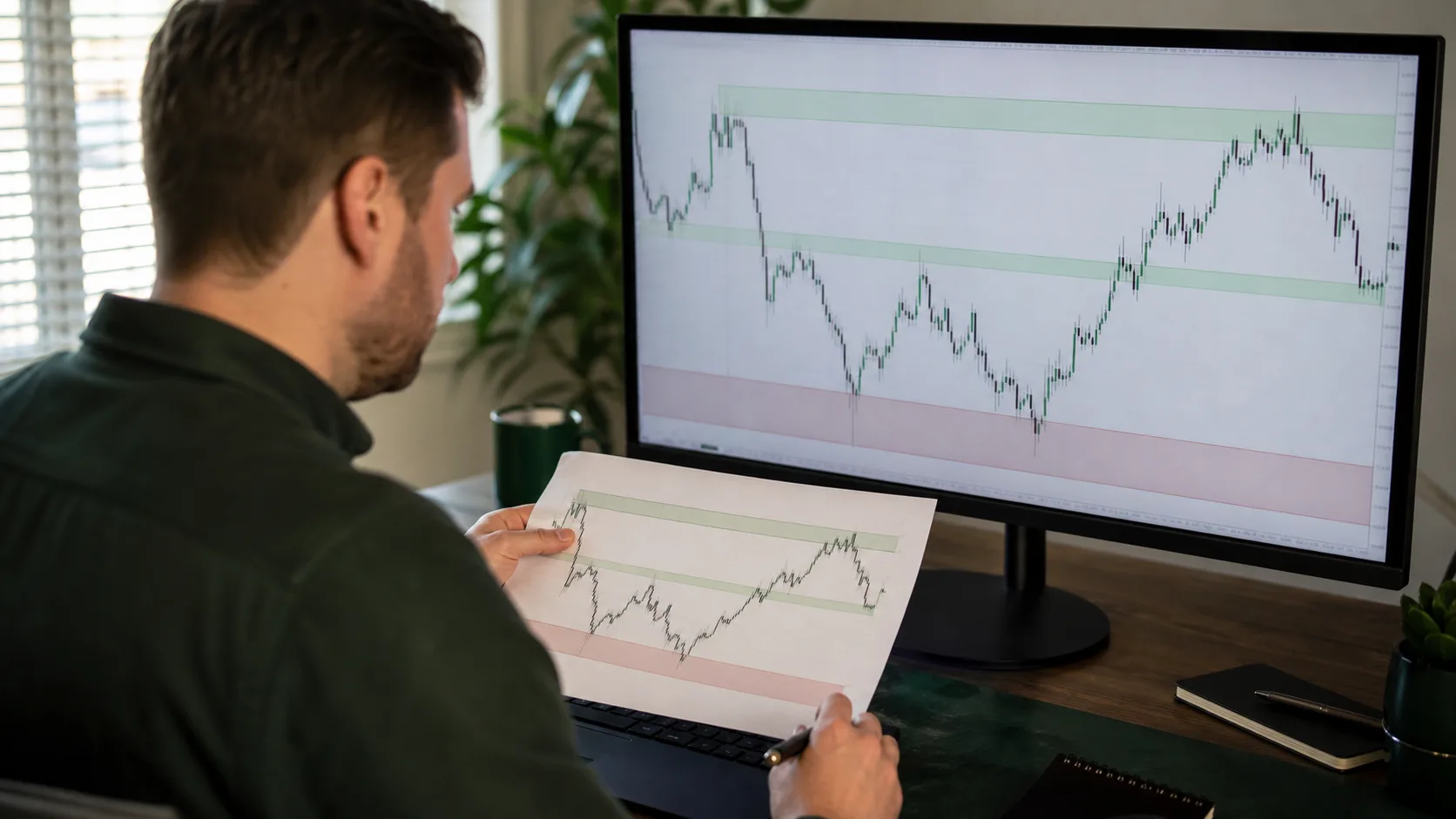 Premium và Discount Zone: Cách dùng dealing range đúng bối cảnh Trader đối chiếu dealing range với bối cảnh xu hướng trên màn hình