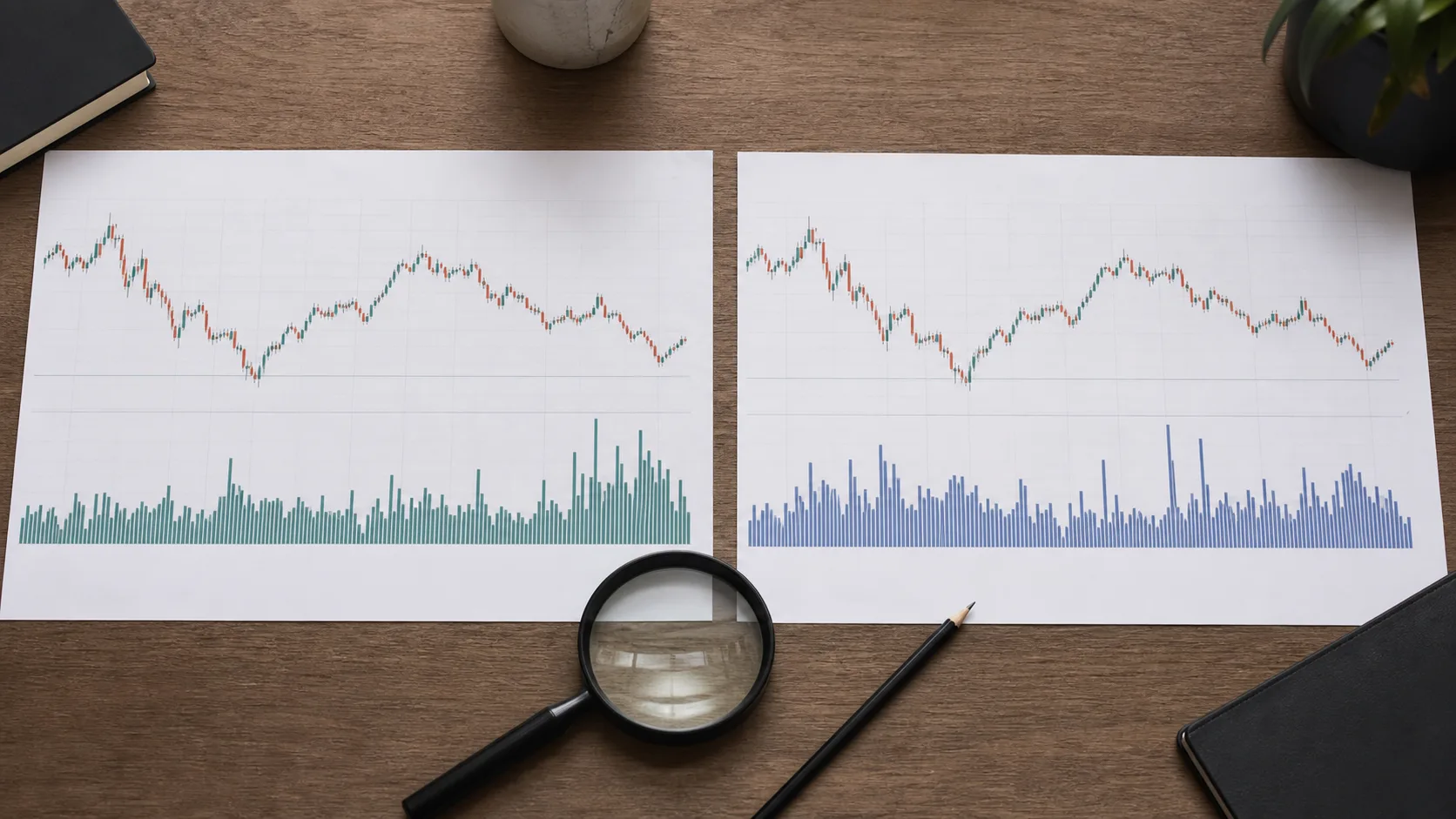 Tick Volume trong Forex là gì? Có thể dùng đến mức nào Hai biểu đồ cùng chuyển động giá nhưng có histogram volume khác nhau