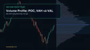 Biểu đồ có Volume Profile bên phải với POC VAH và VAL