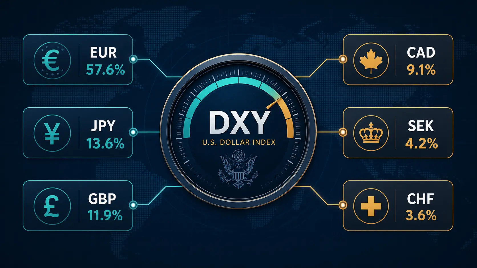 DXY Index Explained: Composition and Trading Limits DXY Dollar Index and its six fixed currency weights