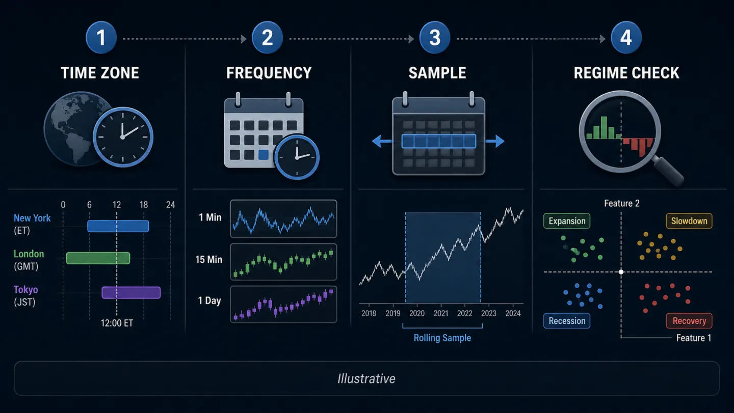 Tương quan liên thị trường trong trading: Cách đo, rolling correlation và giới hạn Quy trình kiểm tra dữ liệu và độ trễ trước khi dùng tương quan