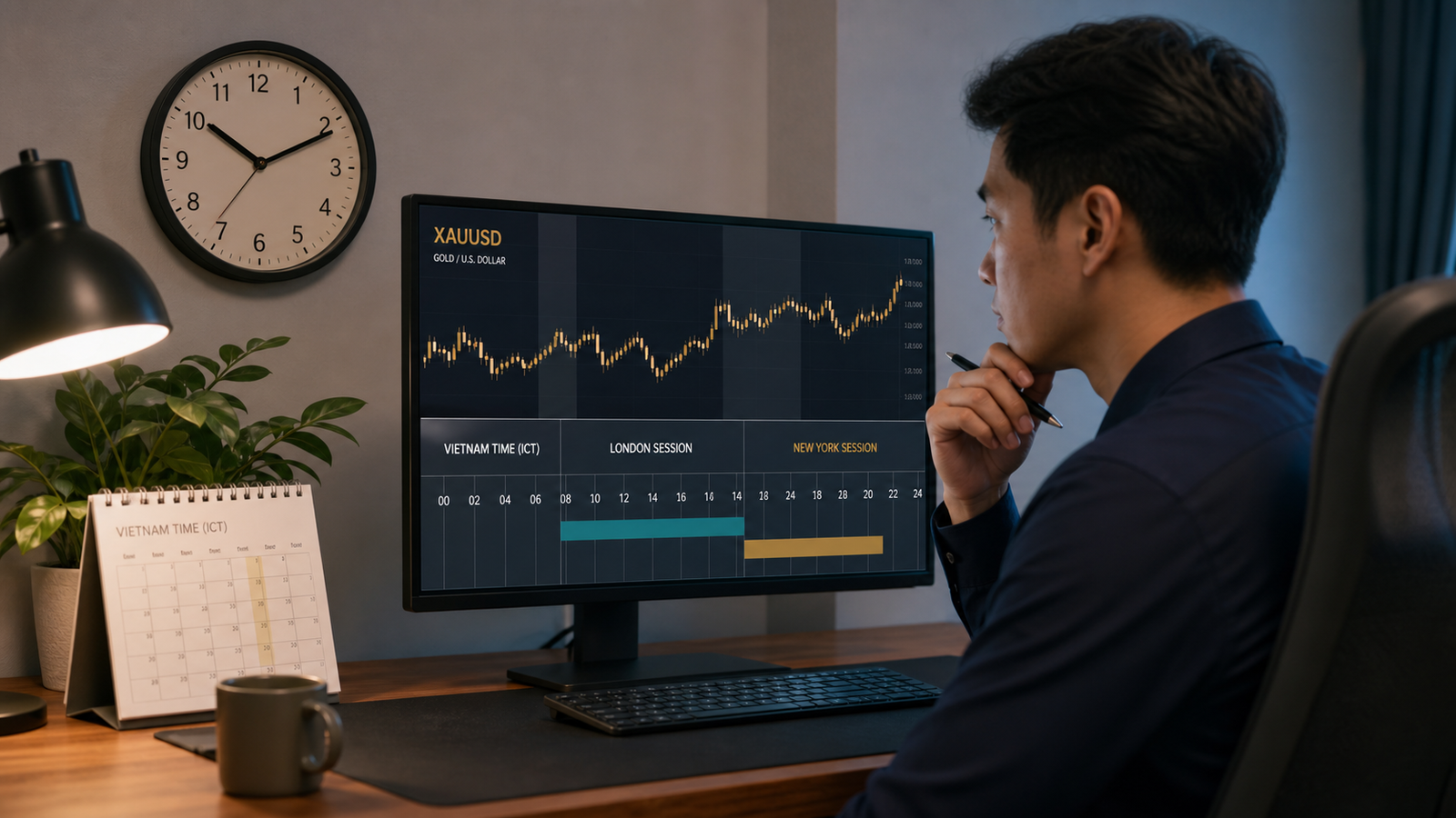 Khung giờ giao dịch vàng tốt nhất theo giờ Việt Nam Trader đối chiếu phiên London và New York theo giờ Việt Nam
