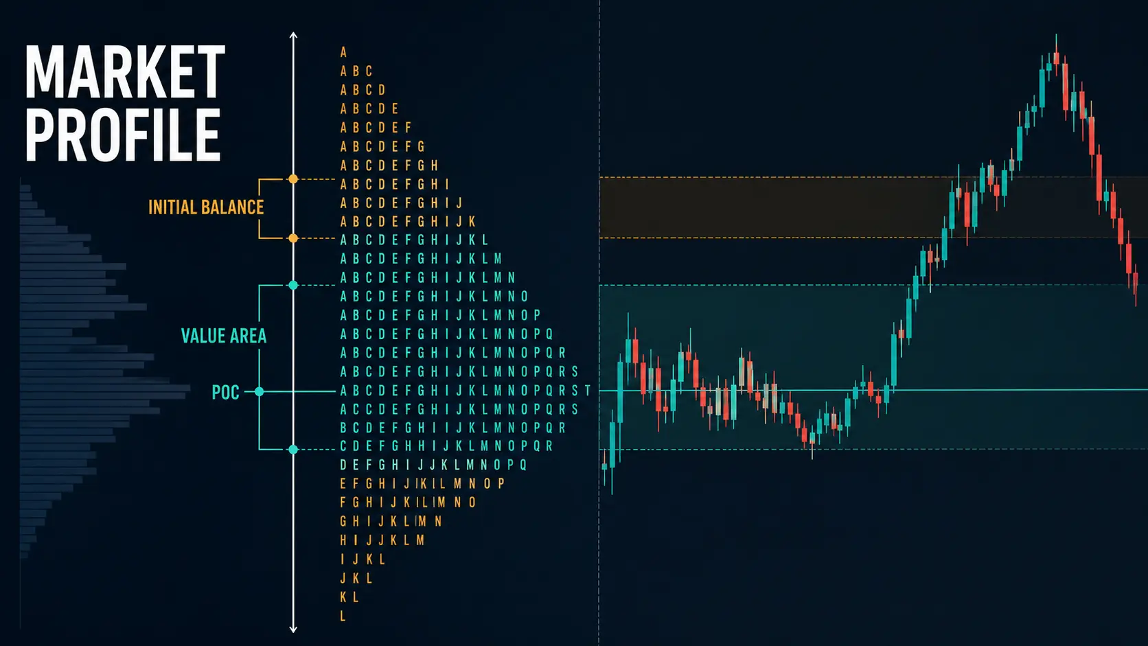 Market Profile: TPO, Initial Balance and Value Area Market Profile TPO chart with Initial Balance, Value Area and Point of Control