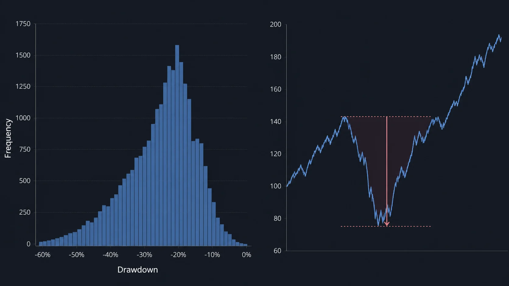 Monte Carlo Trading Simulation: Drawdown and Sequence Risk Drawdown distribution and frequency in a trading simulation