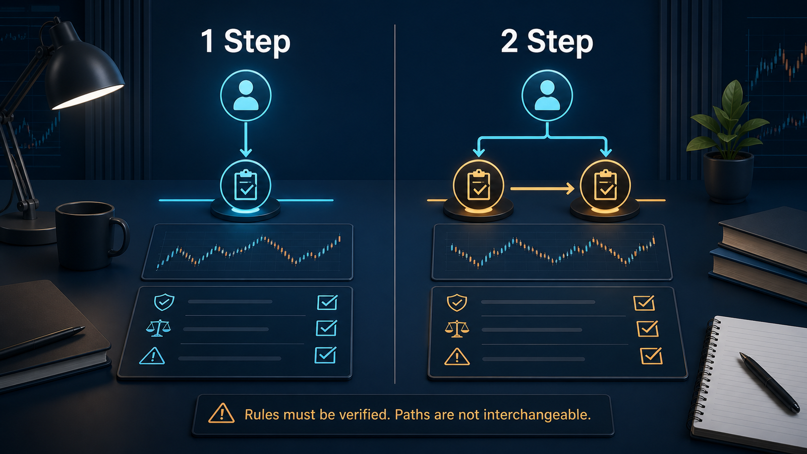 One-Step vs Two-Step Prop Firm Challenge: How to Compare One-step versus two-step prop firm challenge flow comparison