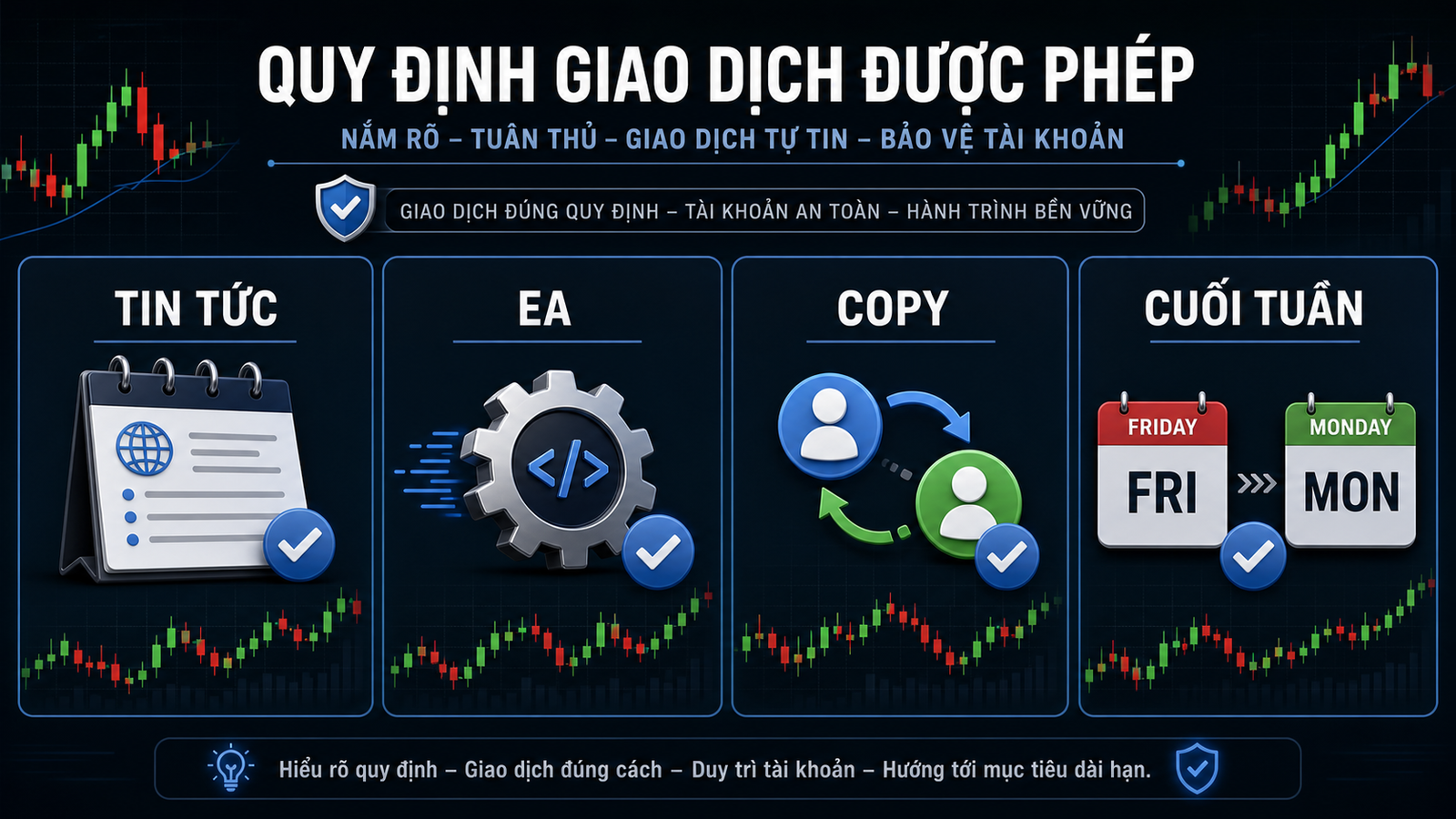 Prop Firm Rules: News, EA, Copy Trading and Weekend Holds News EA copy trading and weekend-holding rule checklist