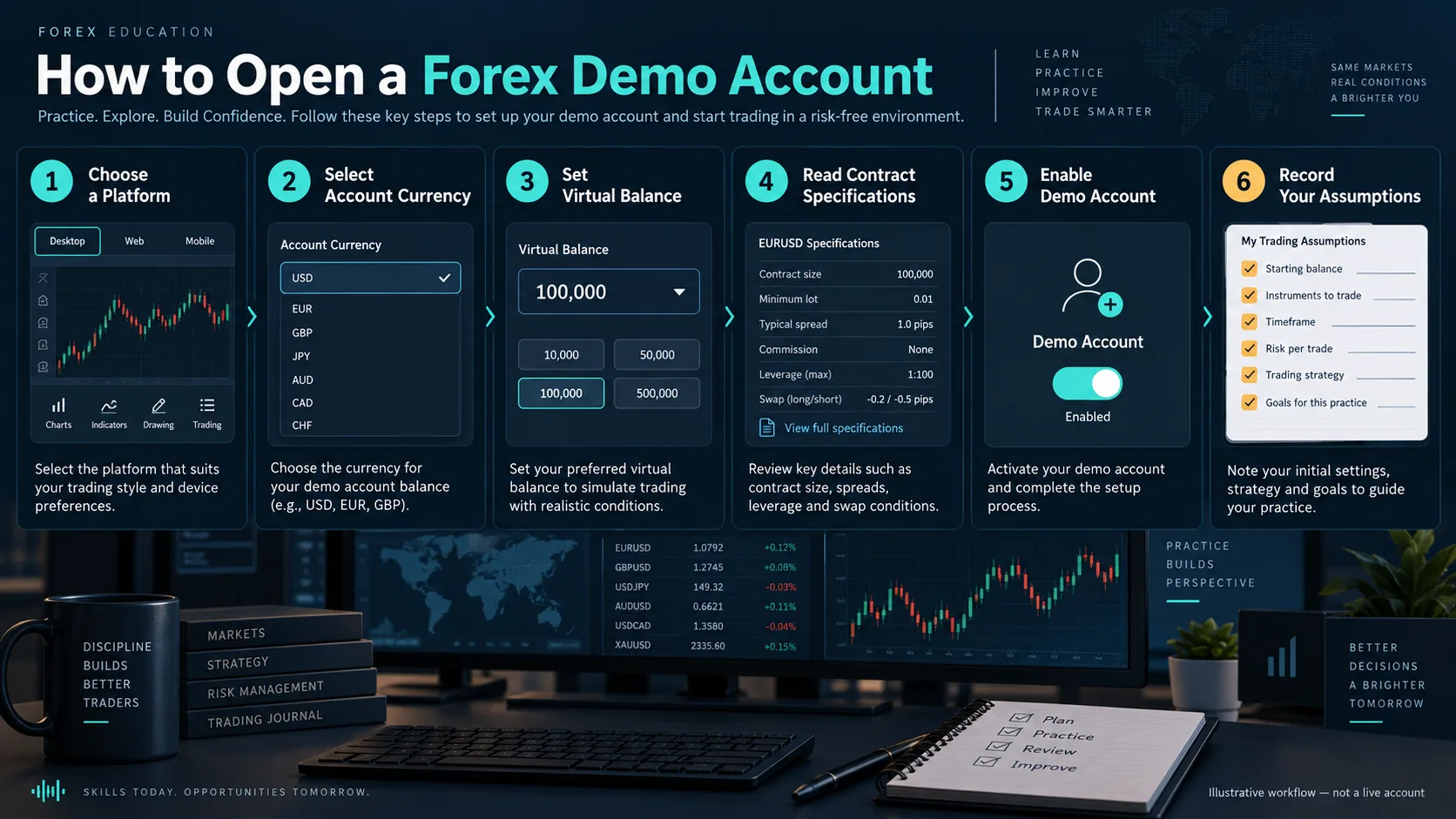 How to Open a Forex Demo Account: A Safe Setup and Practice Workflow Illustrative workflow for opening a Forex demo account
